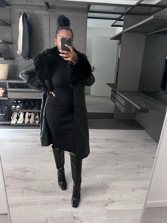 Manteau similicuir à fourrure ROSIE